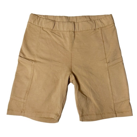 NWT Monrow Movement High Rise Biker Shorts 7” with Pockets in Taupe Women’s M - Picture 1 of 6